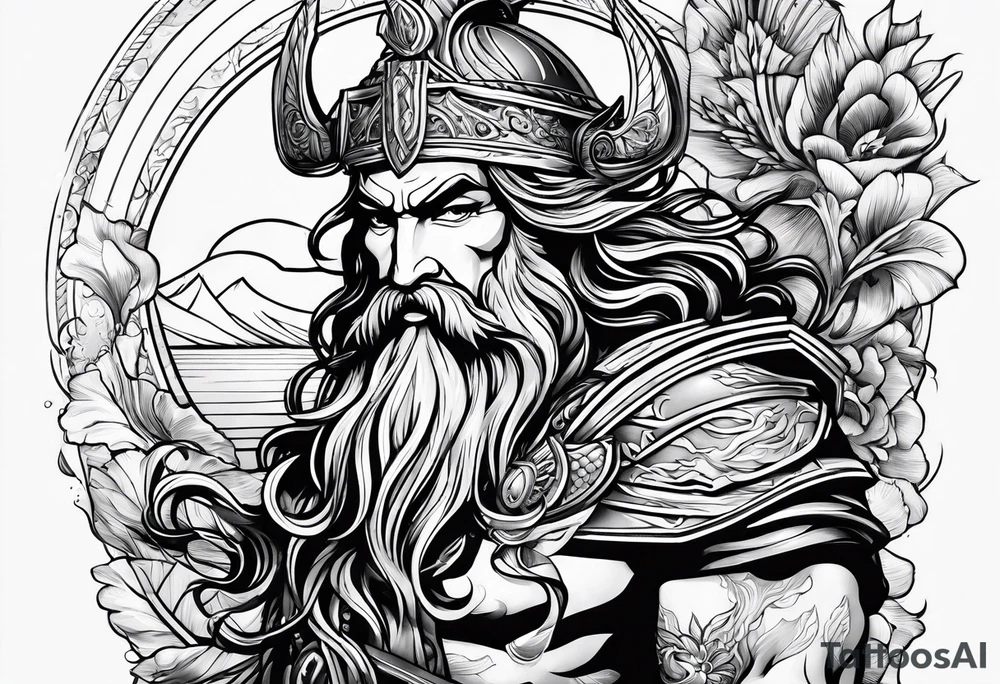 Poseidon mit umhang tattoo idea