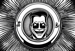 Watchmen comedian smile face badge with the words it's all a  joke tattoo idea