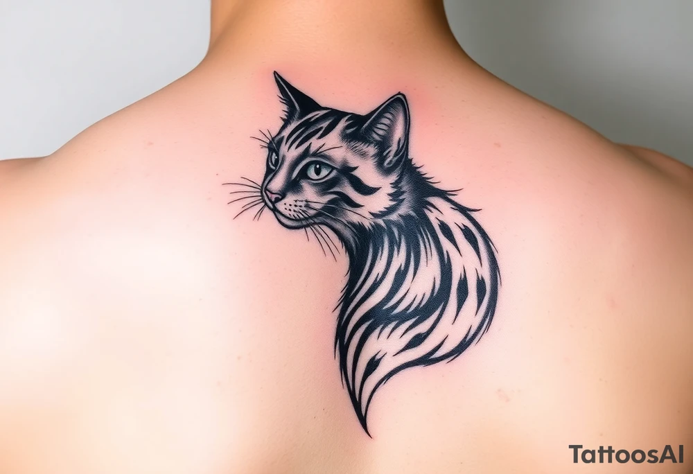 black cat tattoo idea