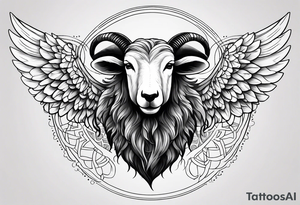 black sheep with angel wings tattoo idea
