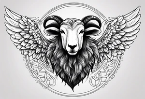 black sheep with angel wings tattoo idea