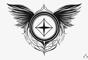 a incubus insignia tattoo. the tattoo needs to have a heart in the center. i want the whole tattoo to look sharp and sharp. tattoo idea