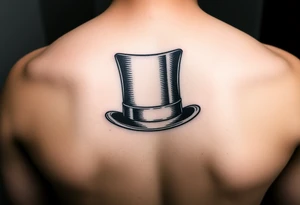 Lincoln style top hat with eyebrows tattoo idea