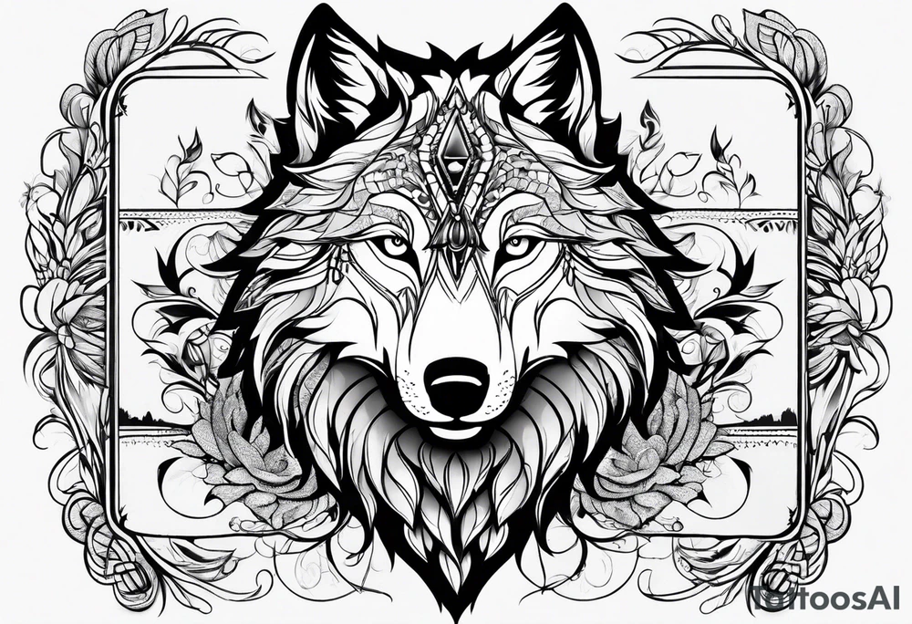 Magic wolf tattoo. tattoo idea