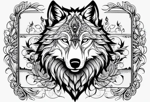 Magic wolf tattoo. tattoo idea