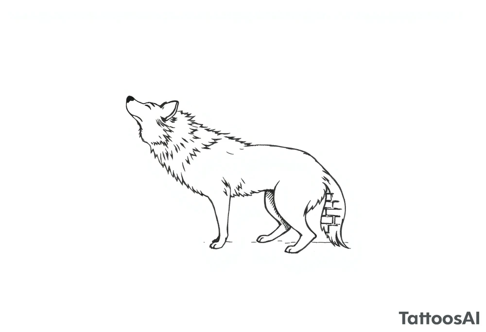 Big bad wolf huffing puffing and blowing a brick house down tattoo idea