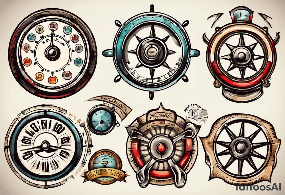 Speedometer and steering wheel tattoo idea