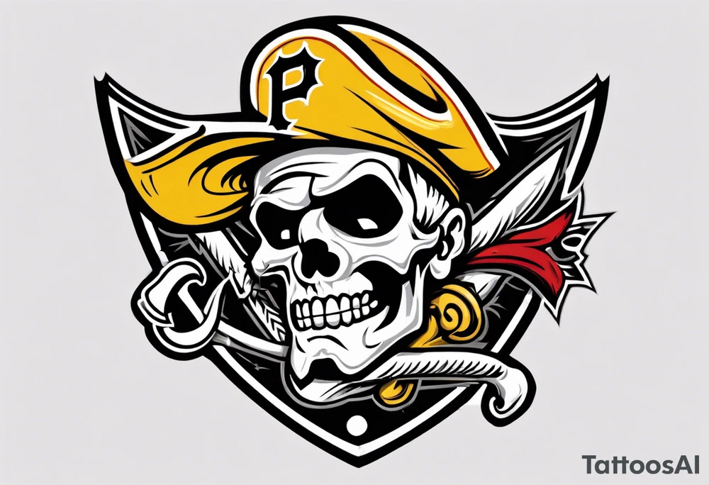 A Pittsburgh Pirates P logo that looks like a branded shape on an arm tattoo idea