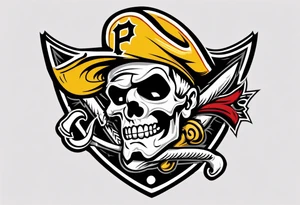 A Pittsburgh Pirates P logo that looks like a branded shape on an arm tattoo idea