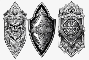 spear and shield tattoo idea