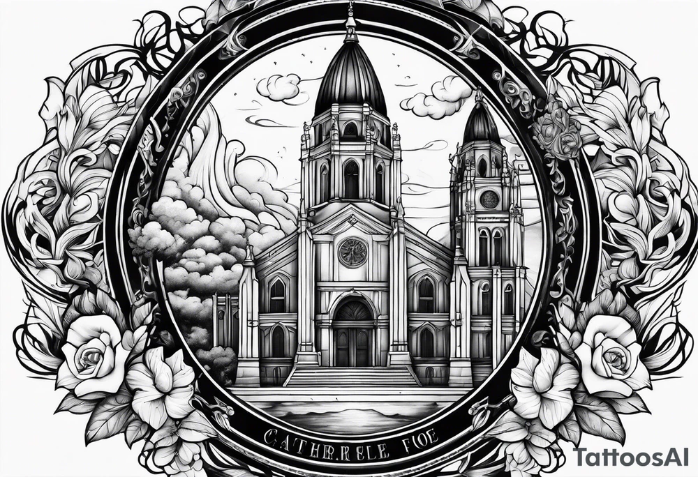 cathedral on fire tattoo idea