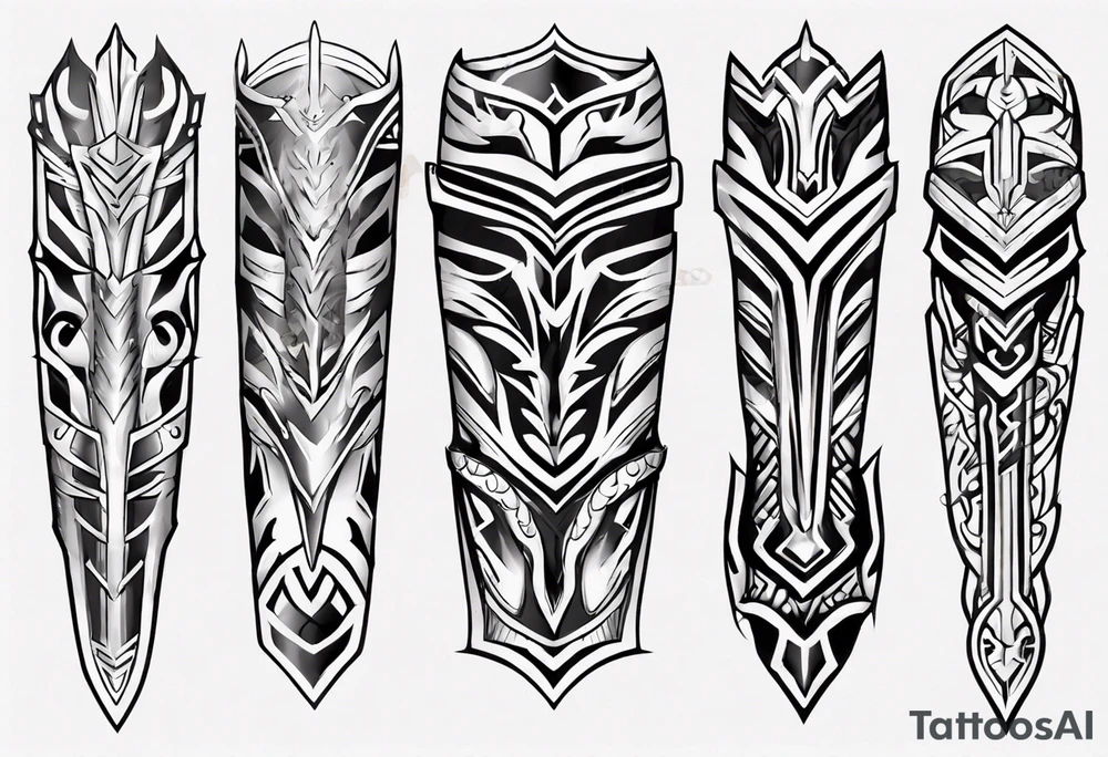 Leg armor tattoo idea