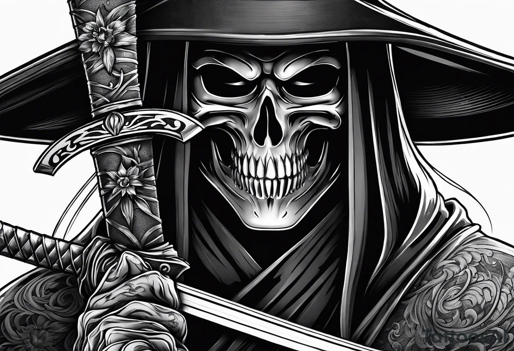 Katana and grim reaper tattoo idea