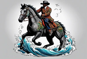 Alligator riding a horse tattoo idea