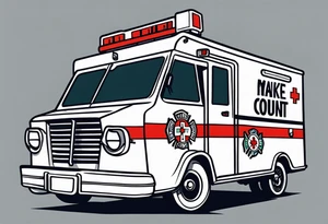 ambulance with the slogan Make Every Second Count incorporated tattoo idea