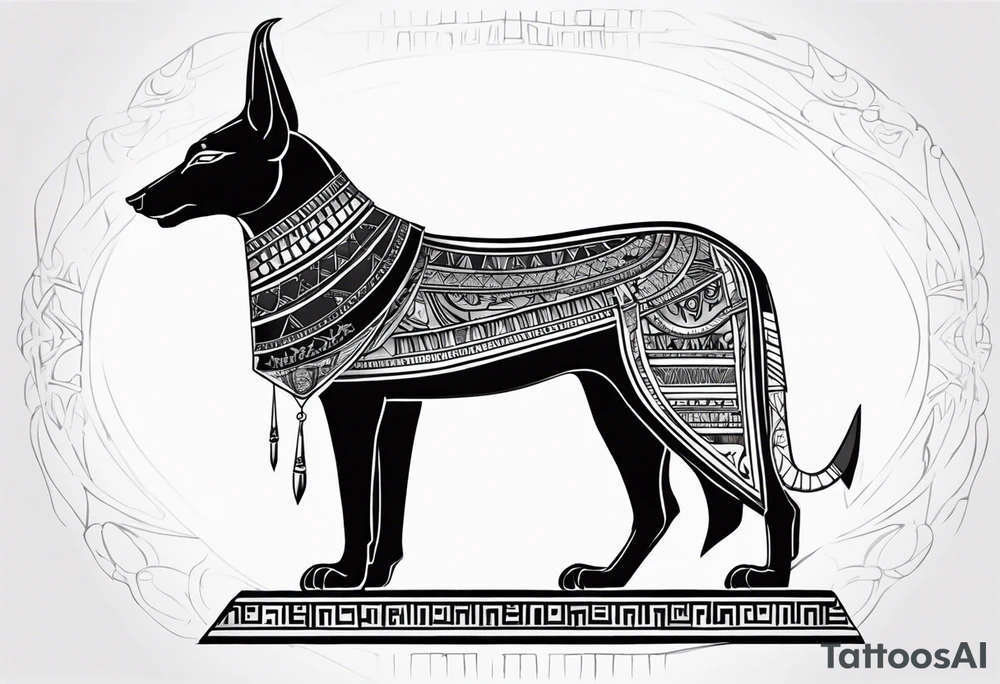 Anubis egyptian 
 back tattoo tattoo idea