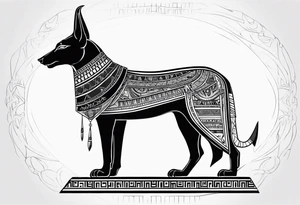 Anubis egyptian 
 back tattoo tattoo idea