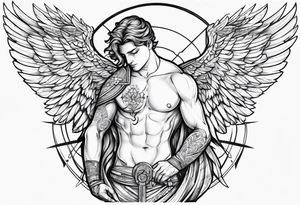Survival love angel male tattoo idea