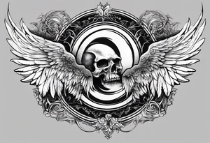 the number 13 with one angel wing and one demon wing tattoo idea
