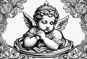 putti praying tattoo idea