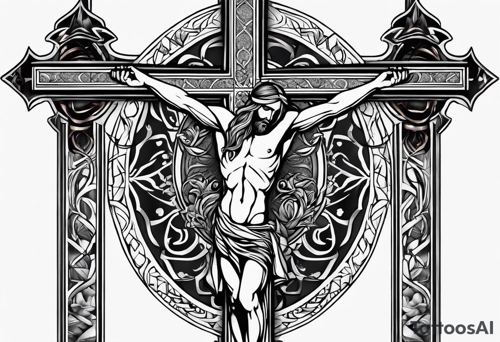 crucifix tattoo idea