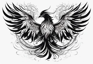 Phoenix with ink, horizontal on forearm tattoo idea