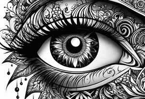 goth themed eye tattoo idea