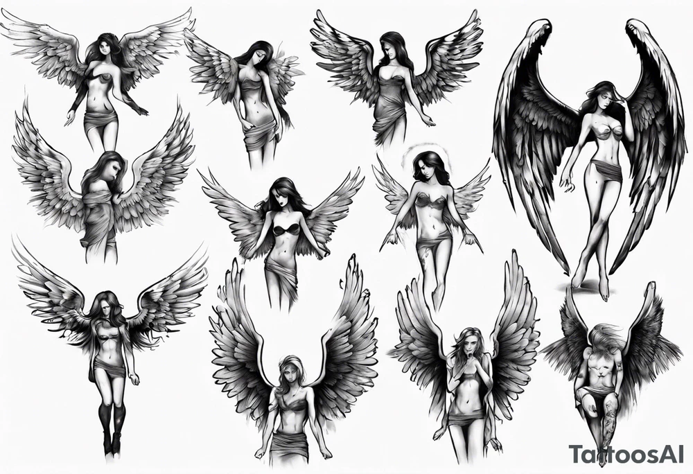 fallen angel tattoo idea