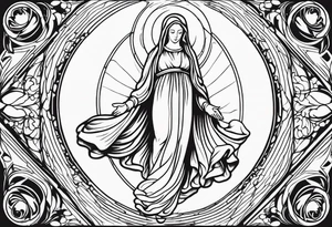 Virgin Mary skydiving tattoo idea