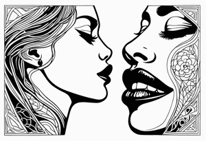 Two person kiss tattoo idea