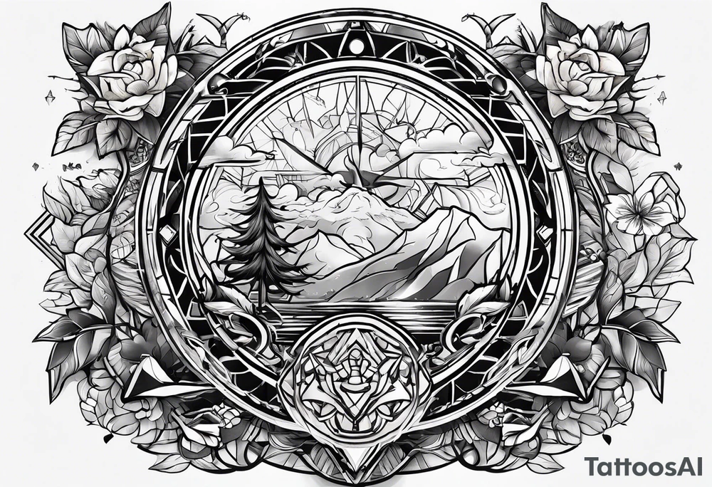 The name Drew with travel tattoo idea