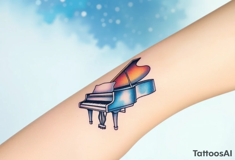 piano under the stars tattoo idea