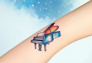 piano under the stars tattoo idea
