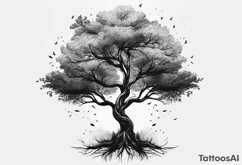 Minimalist tree tattoo idea