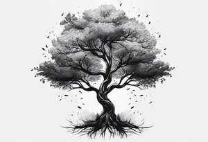 Minimalist tree tattoo idea