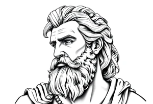GREEK GOD LOOKING OVER HIS EMPIRE tattoo idea