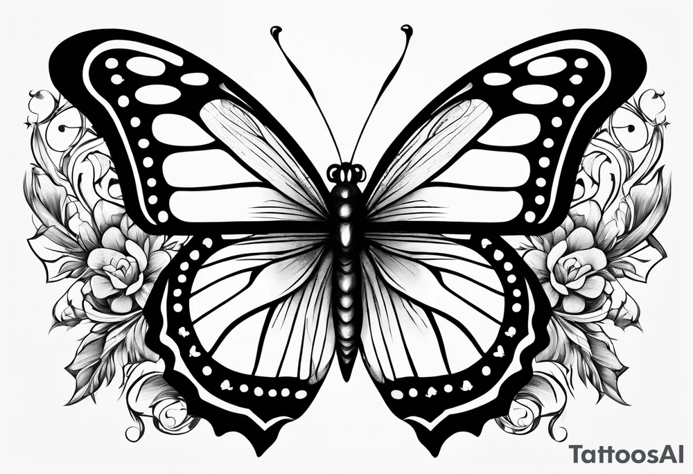 Letter A with butterfly tattoo idea