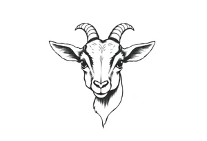 cute goat face tattoo idea