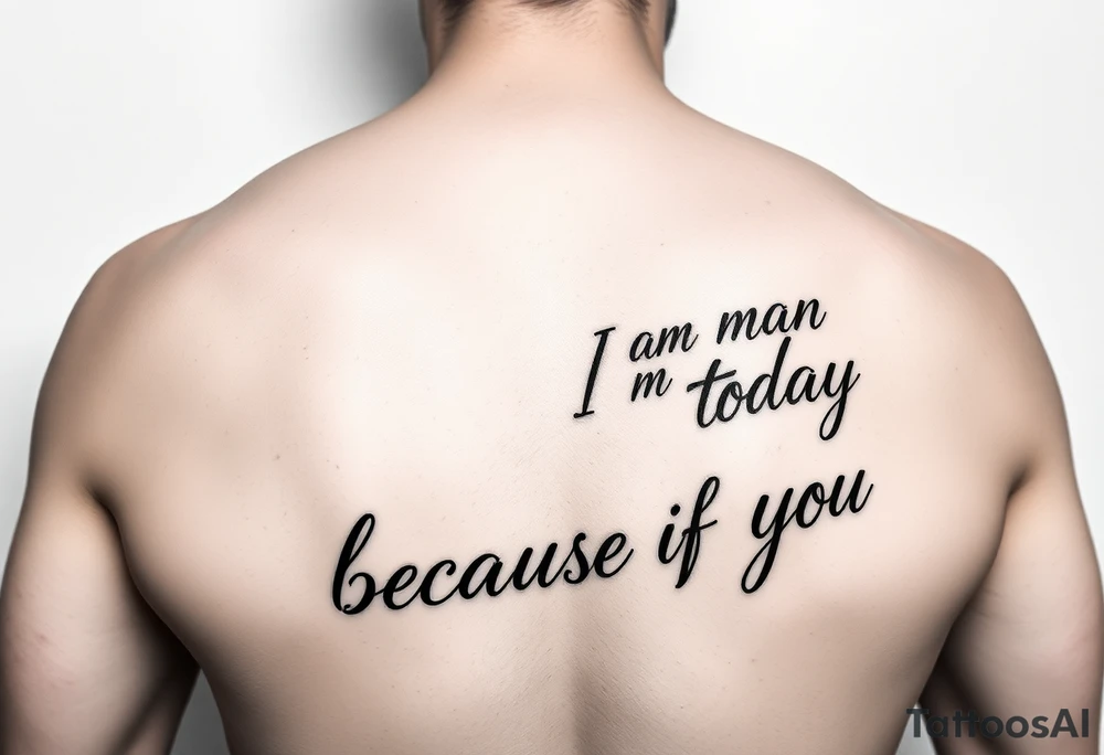 i am the man i am today because of you on the right forearm tattoo idea