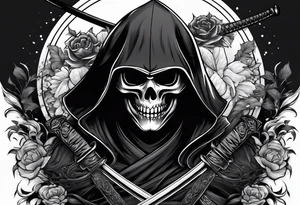 Katana and grim reaper tattoo idea