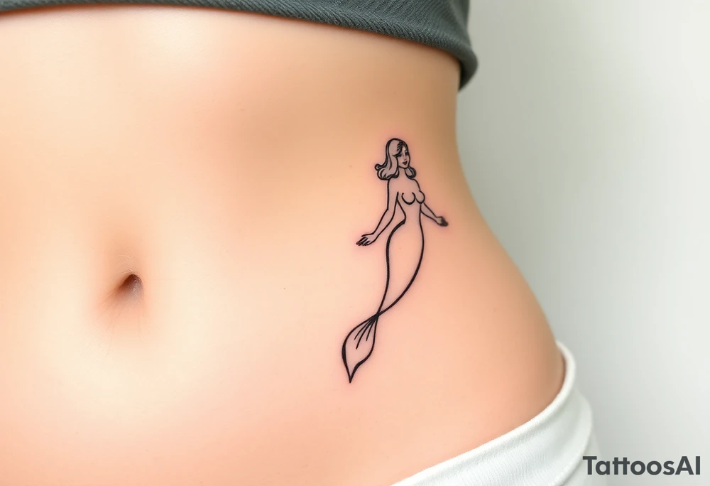 Mermaid light grainy tattoo idea