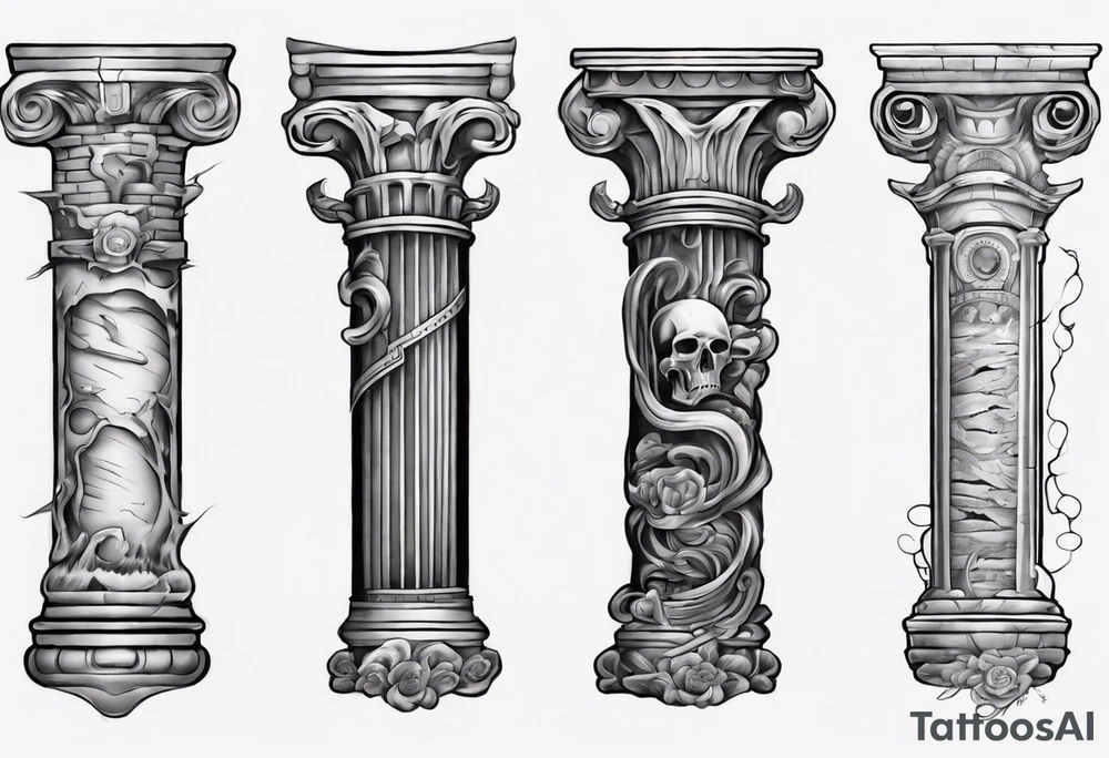 Half of a roman pillar tattoo idea
