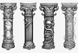 Half of a roman pillar tattoo idea