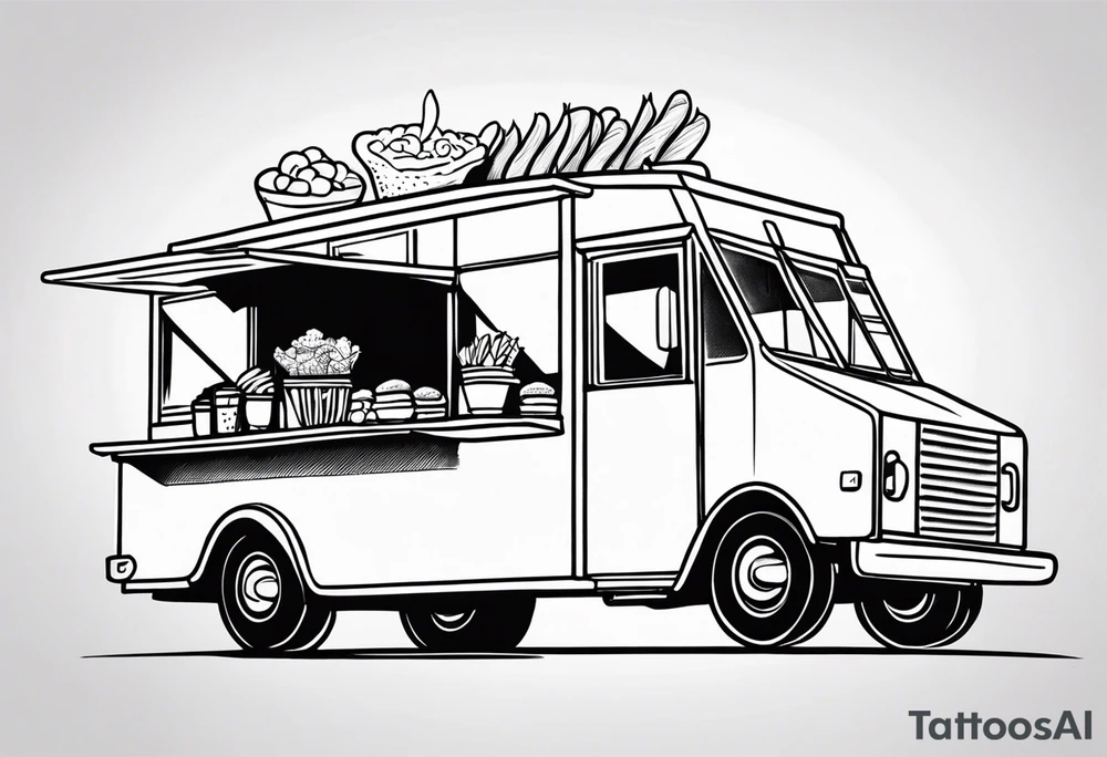 Step van food truck tatoo tattoo idea