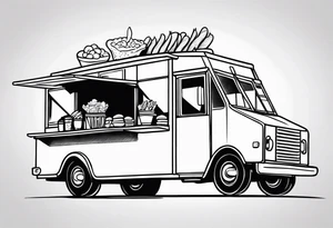 Step van food truck tatoo tattoo idea