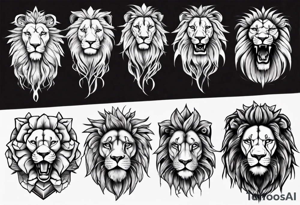 lion statue tattoo idea