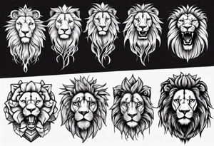 lion statue tattoo idea