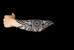 bold line shaman and indian style ready 
desingn tattoo idea