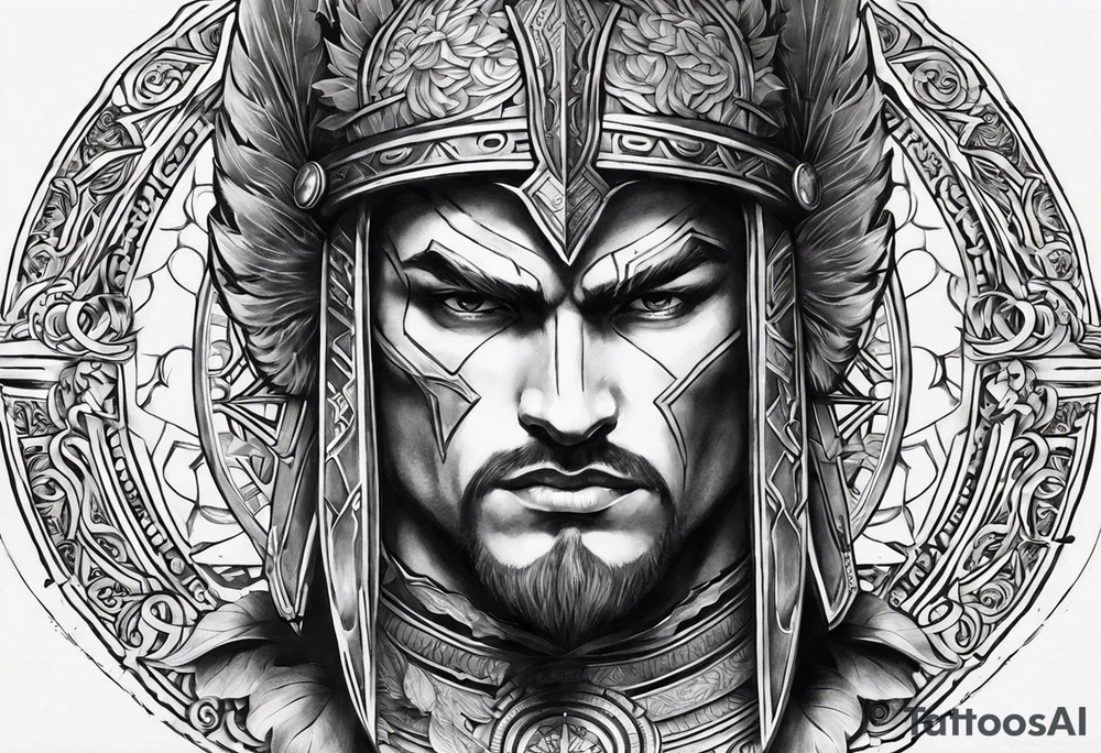 The tattoo is spiritually driven, using the Latin quote "Vincit qui see Vincit," which translates to "He who conquers himself conquers the world." Create this tattoo using the ideas of the warrior spirit, discipline, and growth in all aspects of life. The tattoo will be on the forearm tattoo idea