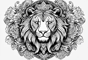 Leo sign with yen and yang tattoo idea